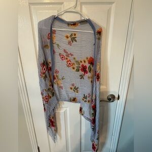 Spartina 449 Blue and White Striped scarf/wrap one size